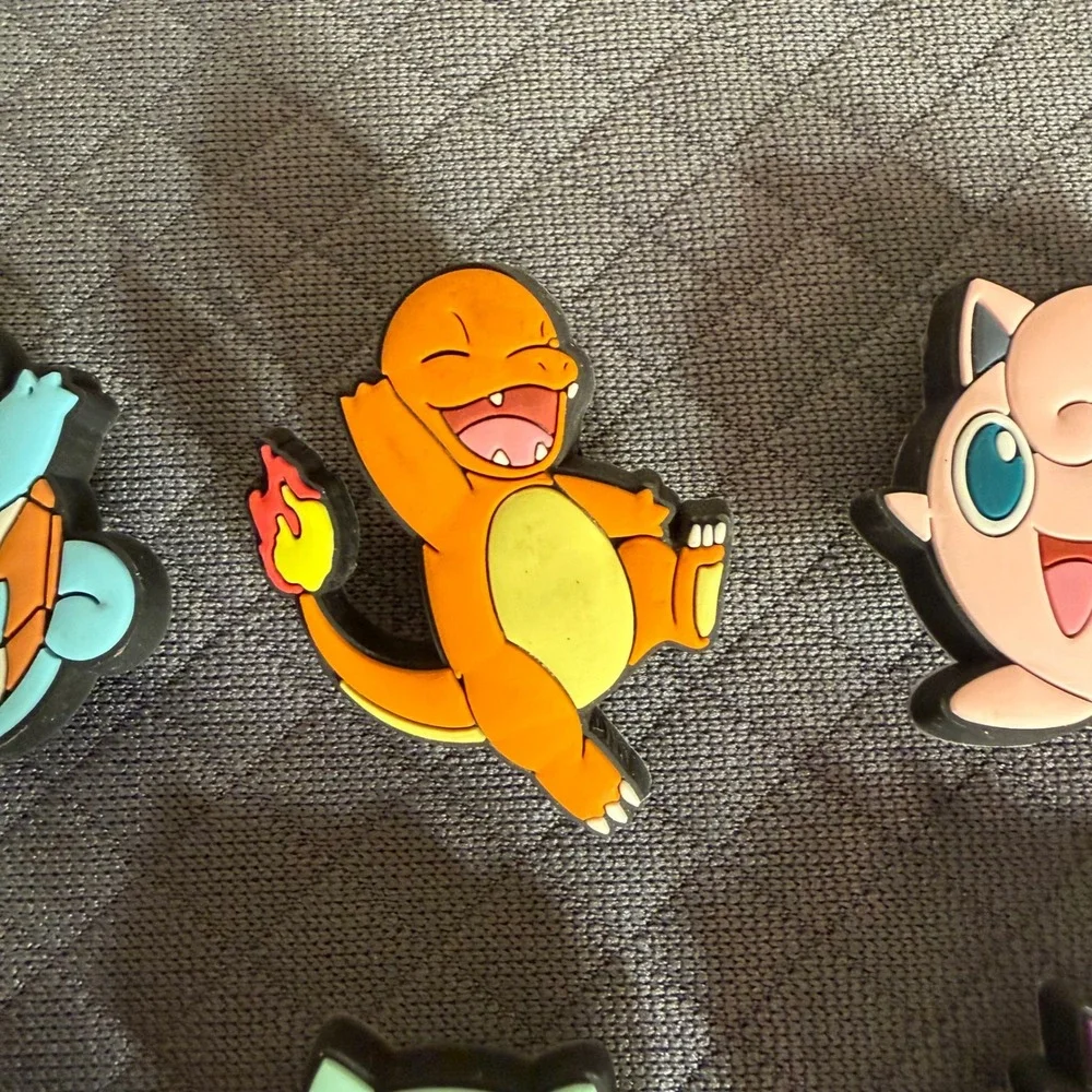 Pokemon Shoe Charms Set of 8 Eevee Squirtle Charmander Snorlax Bulbasaur Gengar